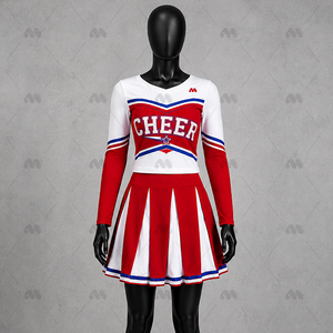 Uniforme de cheerleading personnalisé avec logo imprimé sur le devant, pour femmes adultes, en spandex et polyester, sublimation, tenue de cheerleading OEM ODM en gros - Product Image 5