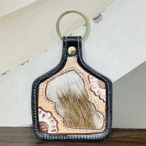 New Classic Vintage 2026 Tooled <b>Leather</b> Cowhide <b>Keychain</b> Sunflower Western Key Fob Rustic Floral Car Key Holder Gift for Unisex - Product Image 5