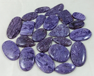 Charoite Naturelle Lisse Polie Cabochon Pierre Libre Formes Mixtes 25-45mm Fournitures pour Bijoux Faits Main Grossiste Purple Radha Arts - Product Image 2