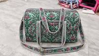 Sac de voyage de luxe Le Souvenirs en coton durable à imprimé floral avec fermeture éclair, grande capacité