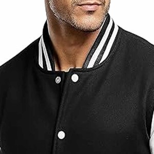 Plus Size Men's Wool Varsity Baseball Winter Jacket Custom Logo Quick Dry - Product Image 2