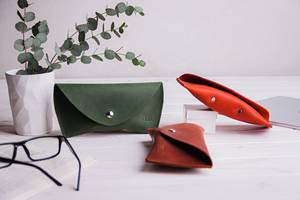 Premium Cowhide Leather Glasses Case Handmade Soft Spectacles Pouch Luxury Slim <b>Sunglasses</b> Cover Leather Bag LGC-0062 - Product Image 3