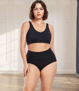 Sous-vêtements pour femmes à taille haute, en tissu lisse, doux, extensible, respirant, avec soutien de la taille et couvrance complète, vente en gros d'usine du Bangladesh - Product Image 1