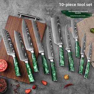 High Quality Damascus Laser Pattern Professional Chefs Western <b>Kitchen</b> <b>Knife</b> Resin Handle - Product Image 5