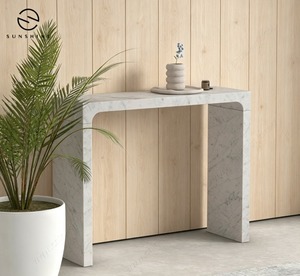 Sunshine Marble <b>Console</b> <b>Table</b> Minimalist Modern <b>Entry</b> Living Room Furniture Stable Leg Design - Product Image 1