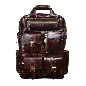 Premium Cowhide Leather <b>Backpack</b> <b>Waterproof</b> Anti-Theft Vintage Laptop Rucksack Travel Edition LBP-0337 - Product Image 2