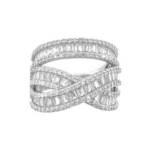 Hot Sale Silver Baguette Cross Iced Out Hip Hop Diamond <b>Ring</b> for <b>Statement</b> Streetwear Jewelry Available at Affordable Price - Product Image 1