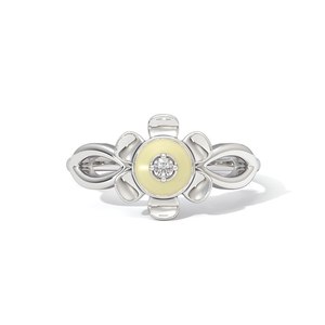 Anillo de Acero Inoxidable con Flor, Diamante y Piedras Preciosas para Mujer |   Anillo Floral con Diamante Natural FG-SI |   Elegante Regalo de Joyería para el Día a Día - Product Image 3