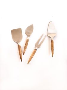 Stainless steel cheese knife Wood handled cheese knife <b>set</b> Durable food contact knife <b>Set</b> of stainless steel knives - Product Image 2