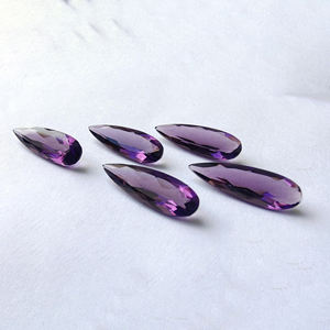พลอยแอมะทิสต์ทรงหยดน้ำเจียระไนแบบธรรมชาติ |   หินสีม่วงแบบเม็ดสำหรับทำเครื่องประดับ - Product Image 2