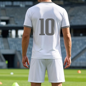 High demand White Soccer Uniform Set <b>Lime</b> Green Stripe Sublimated Football Jersey & shorts - Professional teamwear - Product Image 5