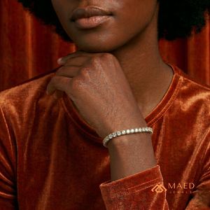 Bracelet tennis en moissanite taille ronde plaqué or 18 carats pour femme, style Beverly Hills, bijoux de luxe, cadeau tendance - Product Image 5