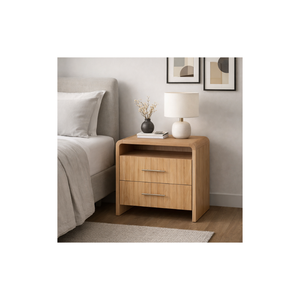 RIVEO RANGE Collection Rustic Design Contemporary High Grade Bedroom Furniture Bedside <b>Table</b> Wooden Nightstand - Product Image 1