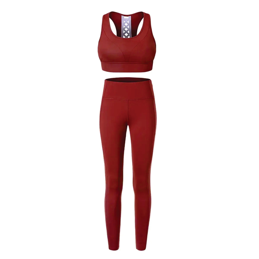 Yoga Sets for Women Breathable Comfortable Activewear Yoga Pilates Fitness Workouts 2-Piece 100% Polyester