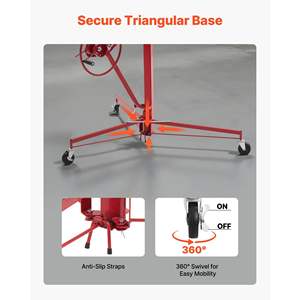 Lève-plaque de plâtre robuste de 16 pieds, capacité de 150 livres, bras télescopique réglable, roues verrouillables, lève-plaque de construction, cric à panneaux - Product Image 5