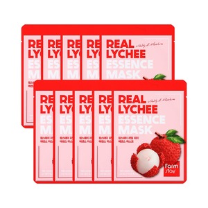 มาส์กหน้าสมุนไพร FARMSTAY REAL LYCHEE ESSENCE (10 ชิ้น) ขนาดพกพา ช่วยเติมความชุ่มชื้น กระชับผิว บำรุงผิว เหมาะสำหรับทุกสภาพผิว - Product Image 2