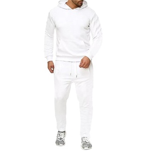High Quality Plain Cotton/Fleece Men's <b>Tracksuit</b> Custom Logo Jogging Sweatpants And Hoodies Set For Men's - Product Image 5
