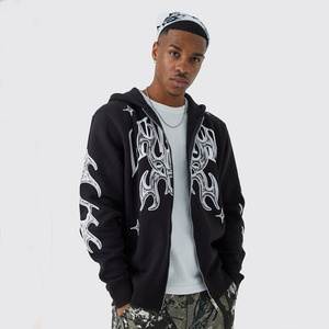 Custom Graphic Printed Heavyweight Solid Stylish Casual Streetwear Autumn Embroidered Polyester/Cotton Hoodies Men Regular Fit - Product Image 1