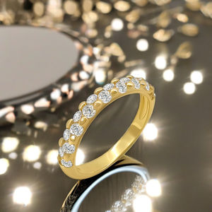 Anillo de Diamantes de Estilo Simple Chapado en Rodio y Oro de 14K, Joyería Fina de Moda para Bodas, Compromisos, Regalos y Fiestas - Product Image 5
