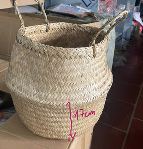 SUMINISTROS DE VIETNAM CESTA DE Vientre DE HIERBA MARINA DE ALTA CALIDAD CESTA HECHA A MANO DE HIERBA MARINA TEJIDA PARA DECORACIÓN HOGAR DE ECO2GO - Product Image 1