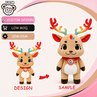 Fabricant de jouets en peluche personnalisés, rennes de Noël en peluche de 20 cm, OEM ODM pour cadeaux en gros