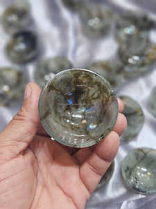 Natural Labradorite Reiki <b>Crystal</b> Bowl 50-55mm Carved Gemstone Stone for Altar Meditation Home Decor Wholesale Meditation Supply - Product Image 4