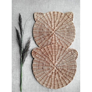Hot Selling 2026 Natural Rattan Charger Plates Customize Sizes Variety of Colors Handmade Rattan <b>Placemat</b> for Table Deco - Product Image 3