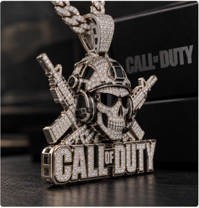 <b>Call</b> <b>Of</b> <b>Duty</b> Skeleton Pendant Iced Out Pendant with Moissanite Diamonds Iced Out Jewelry Charm Luxury Wholesale Pendant - Product Image 2