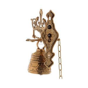 Cloche murale en laiton avec finition polonaise brillante forme ronde design en relief de haute qualité pour prix de gros religieux - Product Image 4