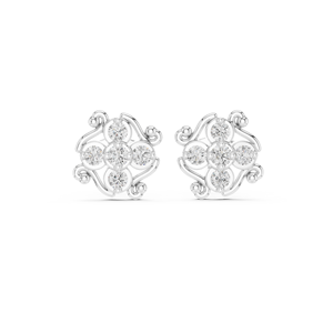 Luxury <b>Silver</b> Vintage Lab Grown Diamond IGI Certified <b>Stud</b> Earrings for Women's Wedding & Engagement Fine Jewelry - Product Image 1