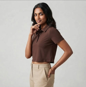 <b>Women's</b> Summer Short Sleeve T-<b>Shirt</b> <b>Polo</b> Ladies Turn Down Collar Short <b>Polo</b> <b>Shirt</b> Oversized Cropped <b>Polo</b> <b>Shirts</b> <b>Women</b> - Product Image 5