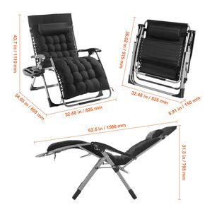 Poltrona Reclinabile Anti-Gravità Regolabile da 33 Pollici, Sedia a Gravità Zero per Interni/Esterni, Arredo da Patio, Marca Cushi - Product Image 6