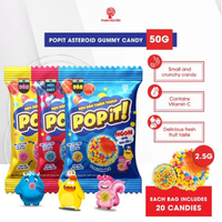 Bonbons en gros Fruity Popit Crunchy Cube, bonbons gélifiés au cacao, bonbons bruns acidulés et sucrés à la fraise, sachet de 40g, 12 mois, approvisionnement direct