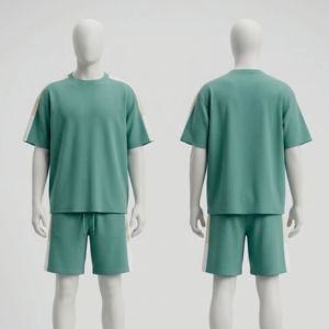 Ensemble T-shirt et Short Homme 2026 Personnalisé – Tenue d'Été Streetwear, Gym et Fitness – Effet Délavé Soleil et Lavage Acide - Product Image 5