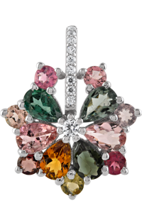 Colgante de turmalina multicolor y circonita cúbica en plata de ley 92.5 KLSP-50294 - Product Image 1