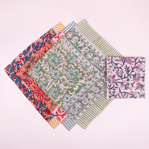 Pañuelo Cuadrado de Algodón de Lujo Estilo Bohemio, Bandana Unisex de Verano con Estampado a Bloques, Agradable al Tacto - Product Image 3
