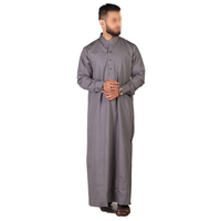 Túnica Árabe Tradicional para Hombre, Estilo Thobe/Jubbah, Larga hasta el Suelo, Manga Larga, Transpirable, Ligera, de Algodón, Elegante e Informal, Gran Venta