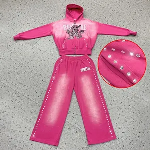 Streetwear Tracksuits Wholesale Custom Logo Mens and Womens Hoodie with Joggers Two Piece Set Fashion Clothing Supplier - Product Image 5