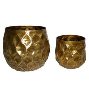 Jardinière en métal laiton au design exceptionnel sans poignées pour la maison, le balcon, le jardin, forme ronde décorative, jardinière à fleurs - Product Image 1