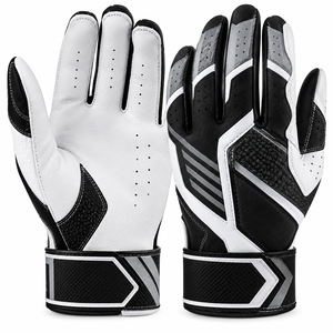 Gants de frappe de baseball pour hommes de haute qualité, logo personnalisé, cuir coloré pour l'extérieur, vente chaude, prix d'usine professionnel - Product Image 3