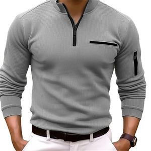 100% algodón cómodo de manga larga antiarrugas para hombre para Polo personalizado sólido estampado transpirable perfecto personalizado camiseta personalizada - Product Image 1