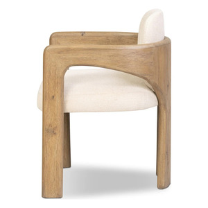 Chaise de salle à manger rembourrée moderne avec pieds en bois massif, fauteuil à dossier haut en velours pour salle à manger ou hôtel - Product Image 3