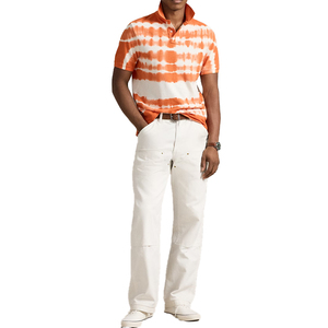 Camiseta de punto tie-dye para hombre, marca privada OEM, corte clásico, cuello acanalado, transpirable, de secado rápido, manga corta, informal - Product Image 6