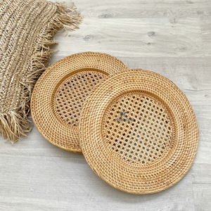 Vintage Rattan Charger Plate Natural Wicker Table Charger Handwoven Round Placemat Rustic Decorative Table Accessory - Product Image 6