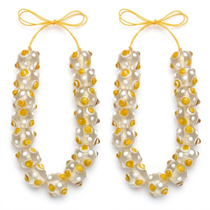 <span class=keywords><strong>Perles</strong></span> en verre soufflé à la main, 12 mm, motif floral marguerite jaune et blanc, <span class=keywords><strong>perles</strong></span> lâches pour la fabrication de bijoux DIY et l'artisanat créatif - Product Image 1