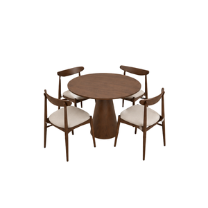 Ensemble de table à manger en teck rond minimaliste de luxe ARTERRA, mobilier moderne pour hôtel, villa - Product Image 2