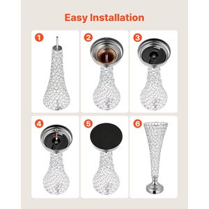 Set di 4 Vasi per Fiori in Acrilico Cristallino, Alti 20 Pollici, Centrotavola Cilindrico per Banchetti, Facile Installazione - Product Image 6