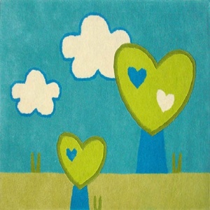 Alfombra de lana copetuda a mano para bebé - Product Image 2