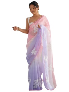 ผ้าซิฟฟอนเนื้อนุ่มหรูหรา ดูมีระดับ พร้อมงานปักสวยงาม ประดับด้วยเลื่อมขนาด 3 มม. ความยาว 5.5 เมตร - Product Image 2