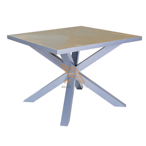 Table rectangulaire au design minimaliste, structure en teck, pour la décoration de meubles de maison - Product Image 1